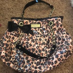 Betsey Johnson leopard sequin purse